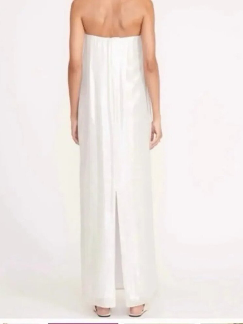 STAUD Casey Strapless Metallic Silver Gown - Picture 3 of 3